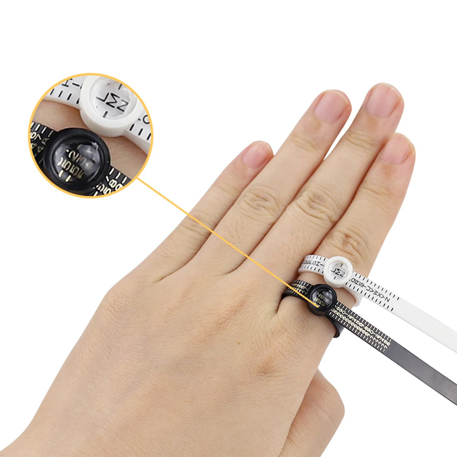 

Измерительная линейка кольцо для окружности пальца с увеличительным стеклом стандартное измерение стандарта Великобритании и США измерительный инструмент для размера кольца пальца