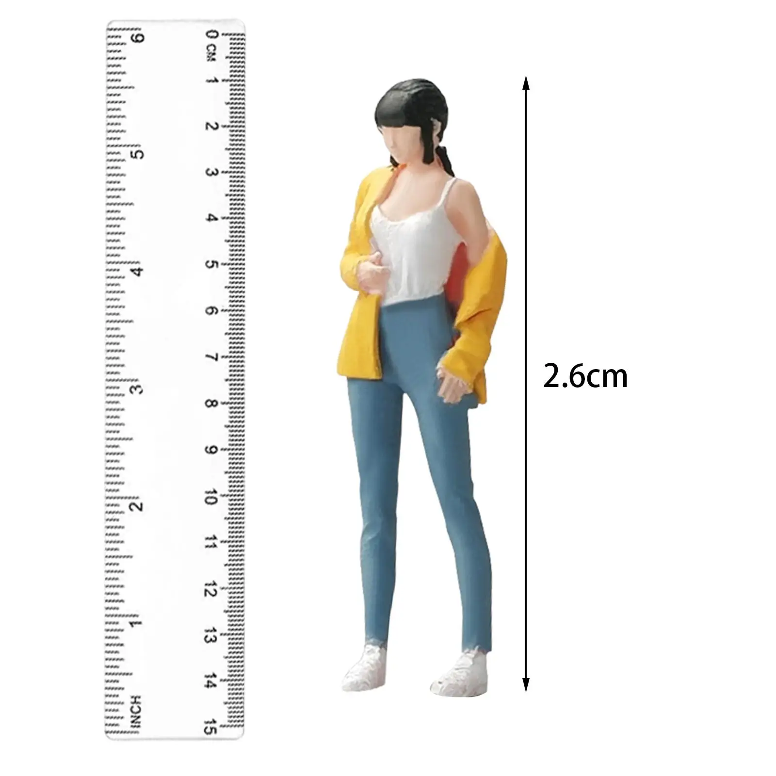 1:64 Girl Model Figure Pose Scene Character Woman Figurine Miniature People Model Handpainted DIY Scene Decor Diorama Layout