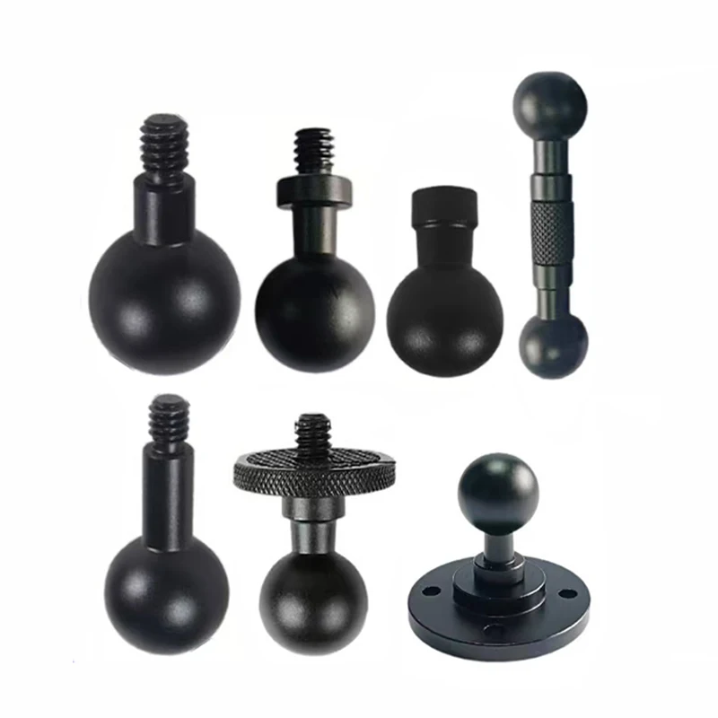 Gopro 액션 카메라 용 13mm/15mm/17mm 볼 헤드 어댑터 클립 마운트 카메라 스탠드 액세서리 용 1/4 나사 헤드에 17mm 변환기