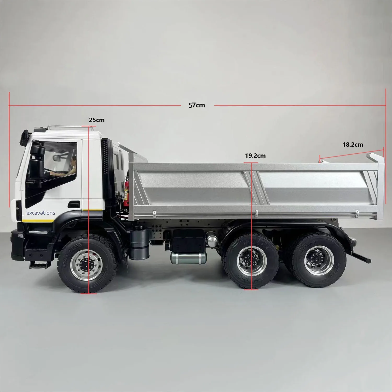 1/14 6x4 Metal RC Hydraulic Dumper Trucks CNC Axles Radio Control Tipper Cars Toys Assembled Painted Model ESC Motor TH23188 3