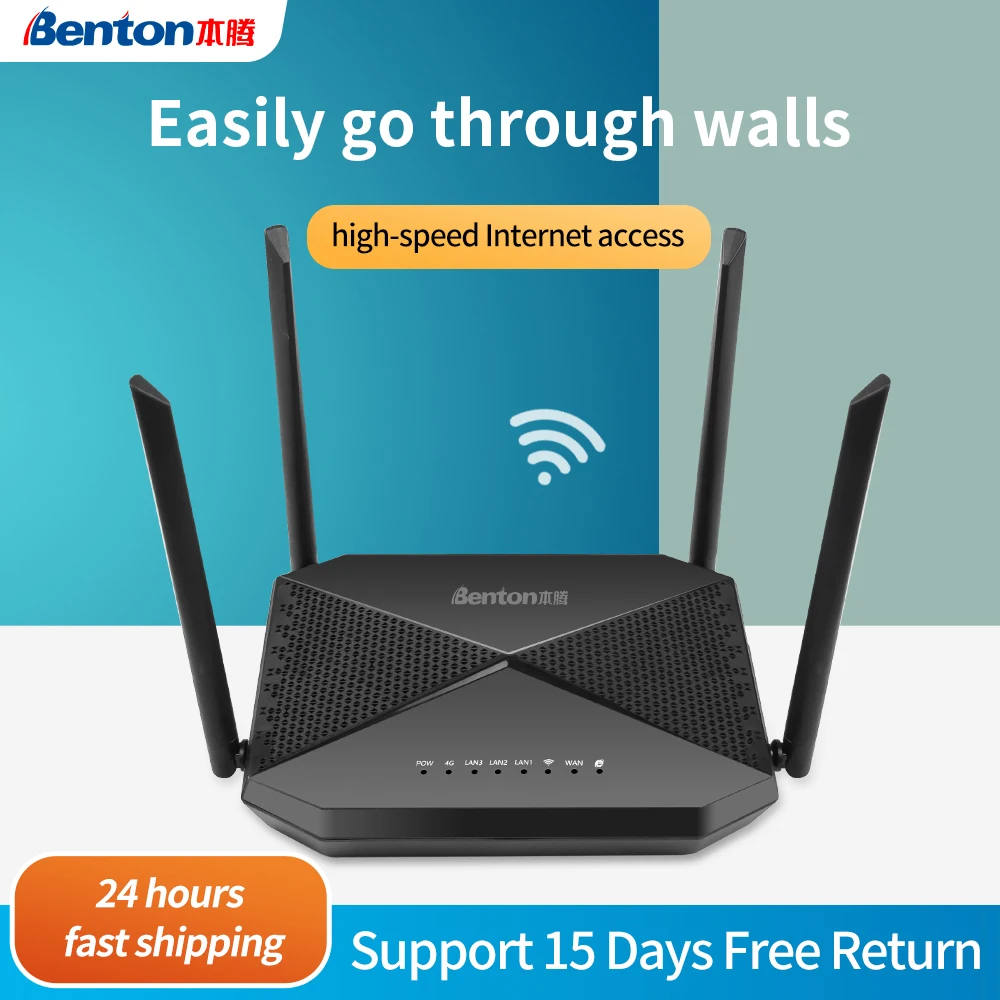 Benton 4G Cat4 Router Wireless 300 Mbps 4 Antenne Modem Internet Illimitato Watchdog Ripetitore Online 24 Ore Su 24 Wifi Industriale Cpe