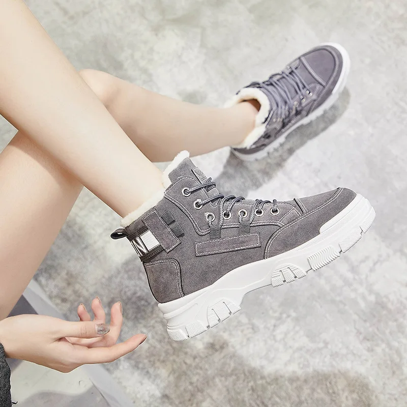 Women Snow Boots Sneakers Platform Shoes Thick Sole Plush Warm Winter Boots Ankle for Women Botas De Mujer Fashion Ladies Boots