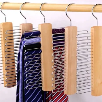Porta cravatte Porta cravatte Sciarpa di seta Cintura Appendiabiti Organizzatore Armadio Portaoggetti in legno Portaoggetti per armadio guardaroba 1