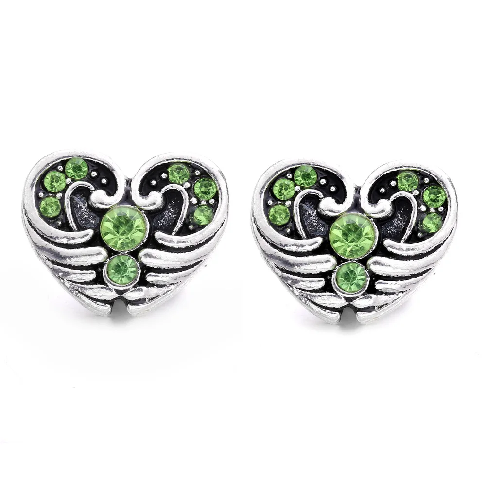 30pcs New 12mm Snap Buttons Jewelry Heart Metal Rhinestone Flower Mini 12mm Snap Buttons Bracelets Necklaces