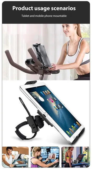 Bike Treadmill With Tablet Holder Universal 4-13 Inch Tablet Stand