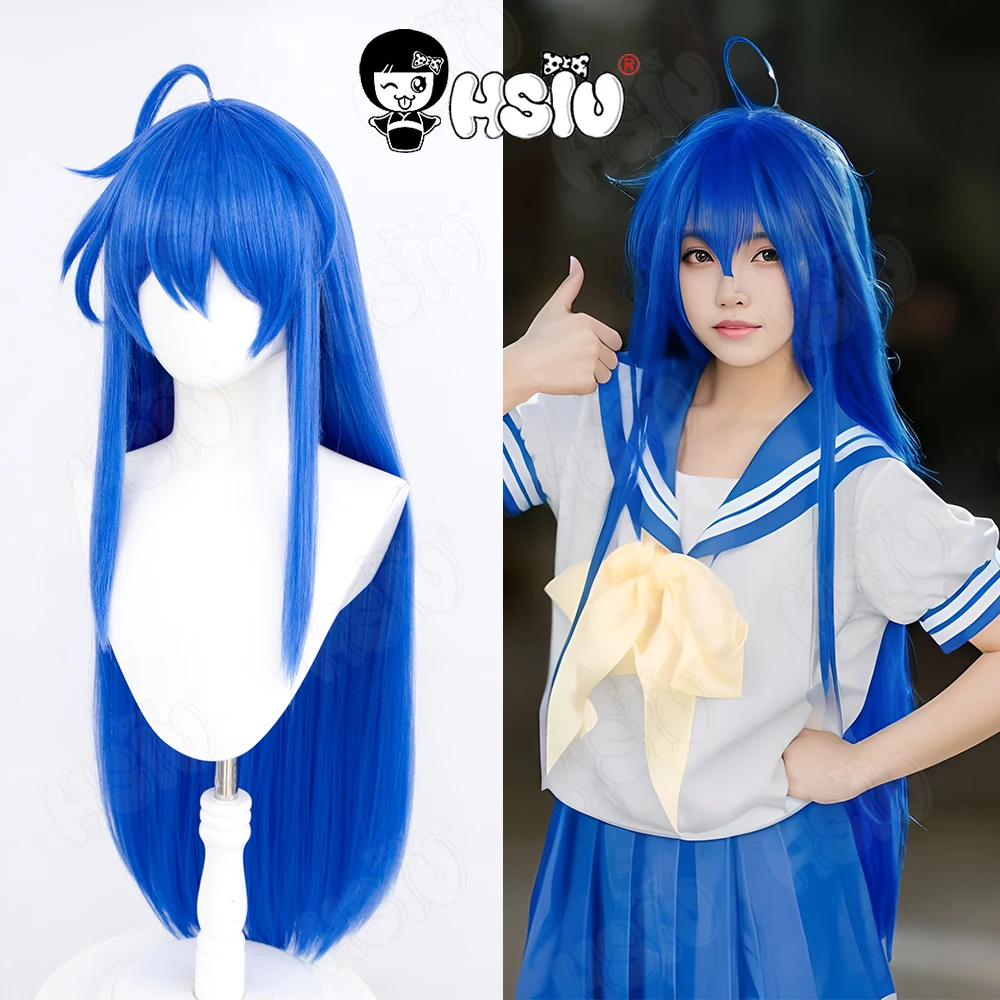 Izumi Konata Cosplay Wig HSIU 95cm Mixed Blue Long Hair Synthetic