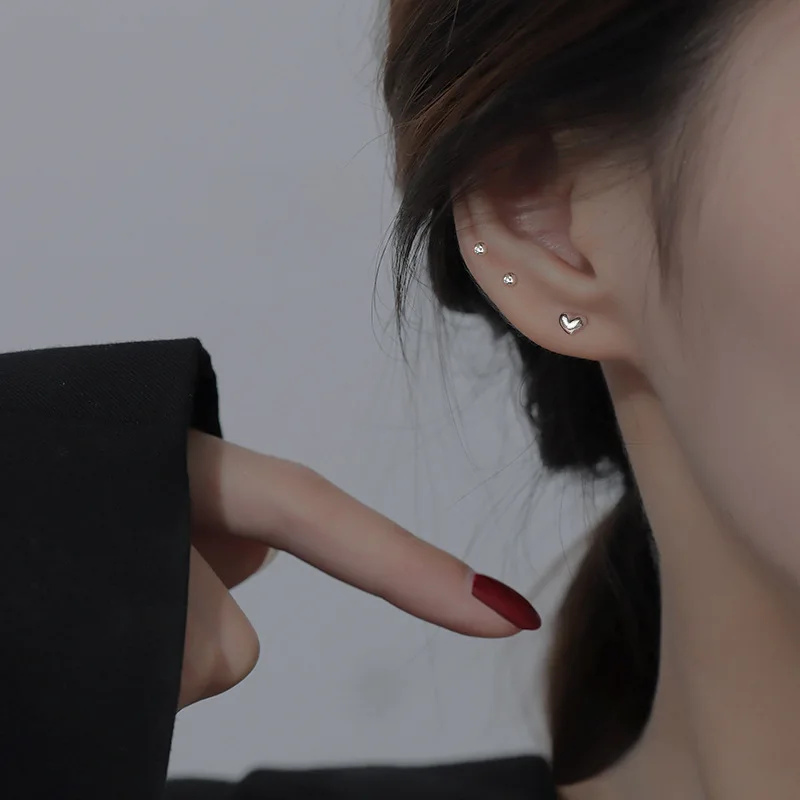 Orecchini A Triangolo In Argento S925 Per Donna - Gioielli Minimal In Stile Coreano - Piccoli E Geometrici - 3