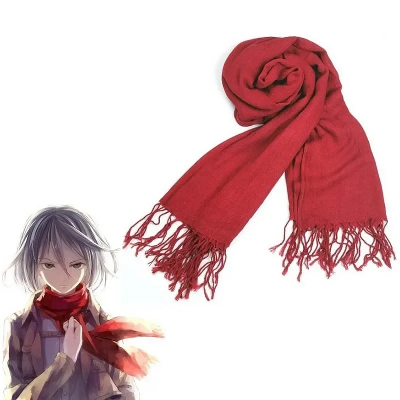 Scarf Accessories Knitting Scarf Mikasa Ackerman Scarf Wine Red Scarves