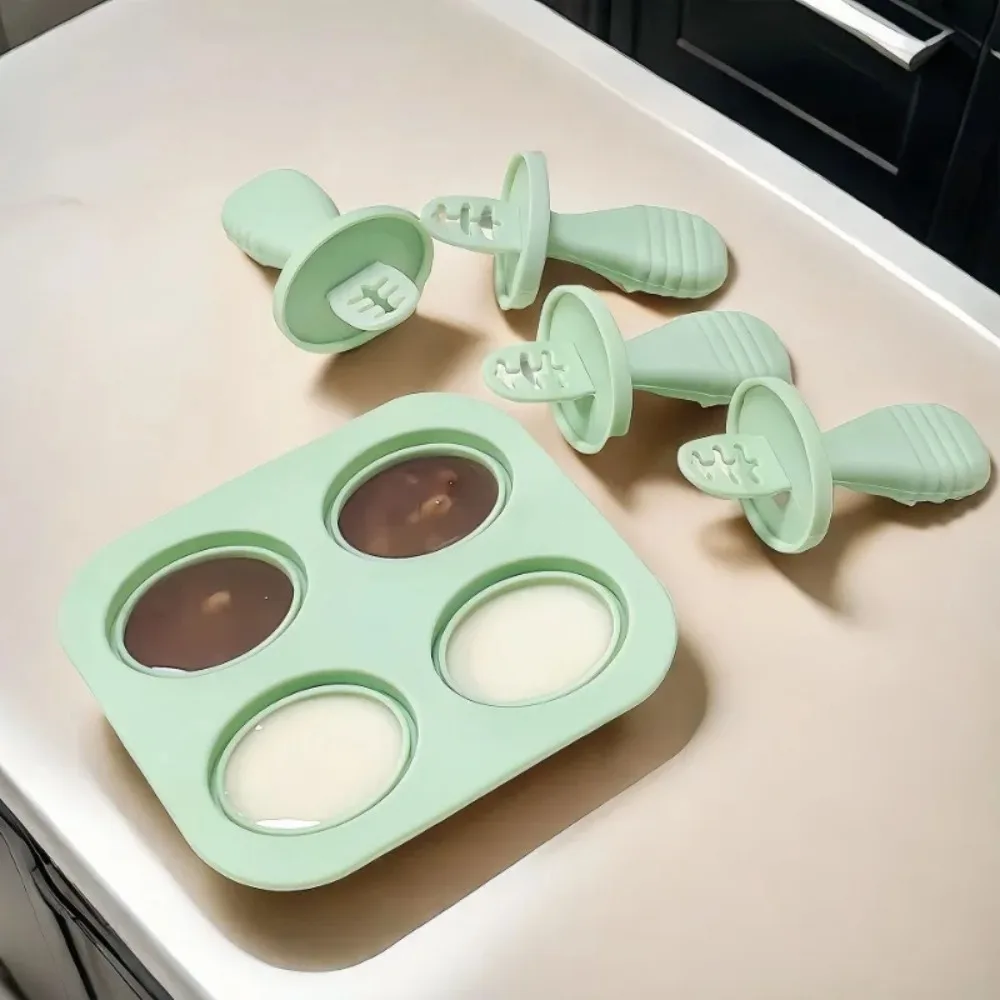 Silicone Ice Cream Molds BPA Free, DIY Ice Cream Maker Kit for Kids Adults, Homemade Ice Cream Tools with Ice Cream Mold