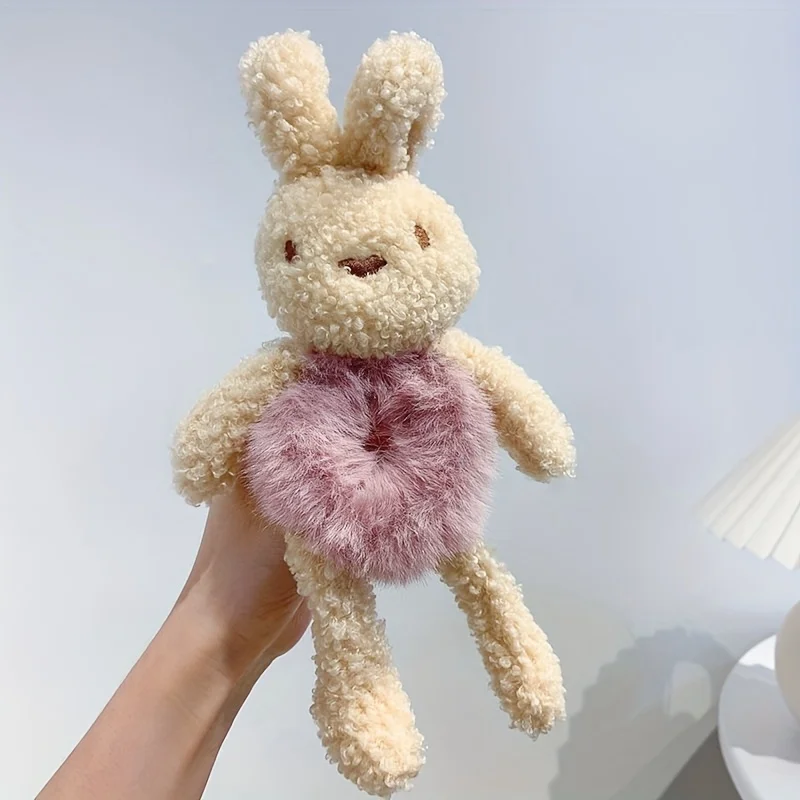 Soft Plush Rabbit Hair Tie Elastic Comfortable Hair Accessory Cartoon Animal Design Headband