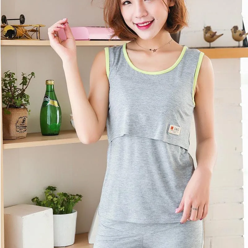 Womens Maternity Tops Nursing Vest Clothes Tank Tops Sleeveless Breastfeeding Pregnancy Clothing Premama Summer Camis