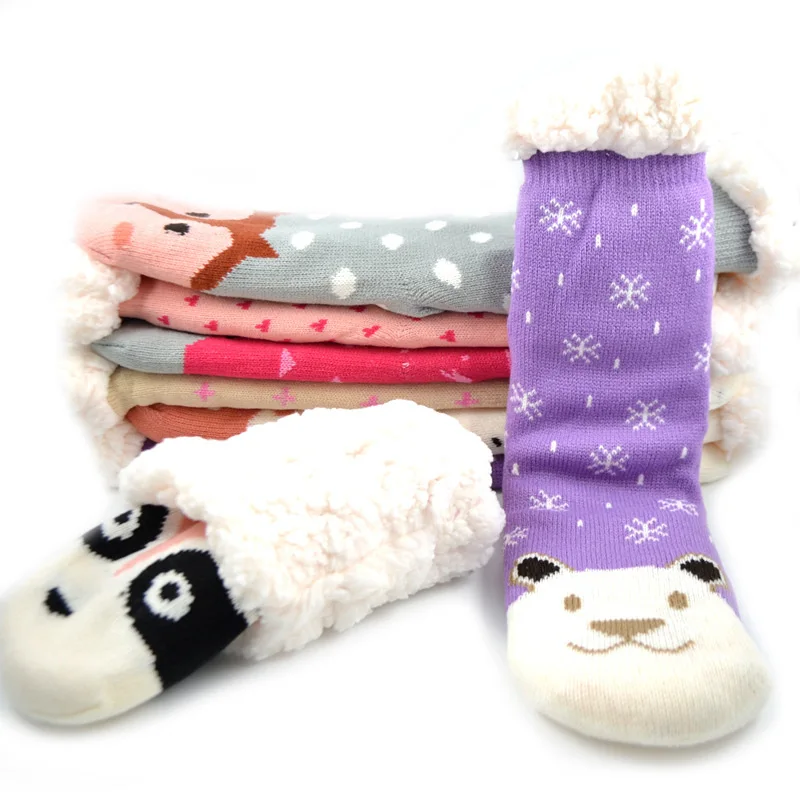 women s girl box christmas gift socks cute thermal fluffy fuzzy soft velvet thermo sleep sock deer thick warm winter new year Womens Fuzzy Thermal Sock Plush Grip Hemp Winter Soft Female Home Indoor Warm Bedroom Silicone Non-slip Thick Slipper Floor Sock