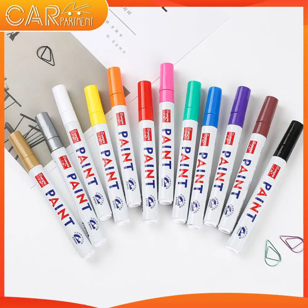 1PCS Permanent Paint Marker Pen Waterproof Colorful DIY Graffti Art Marker Pen Cars Wheel Tire Oily Mark Car Accessories