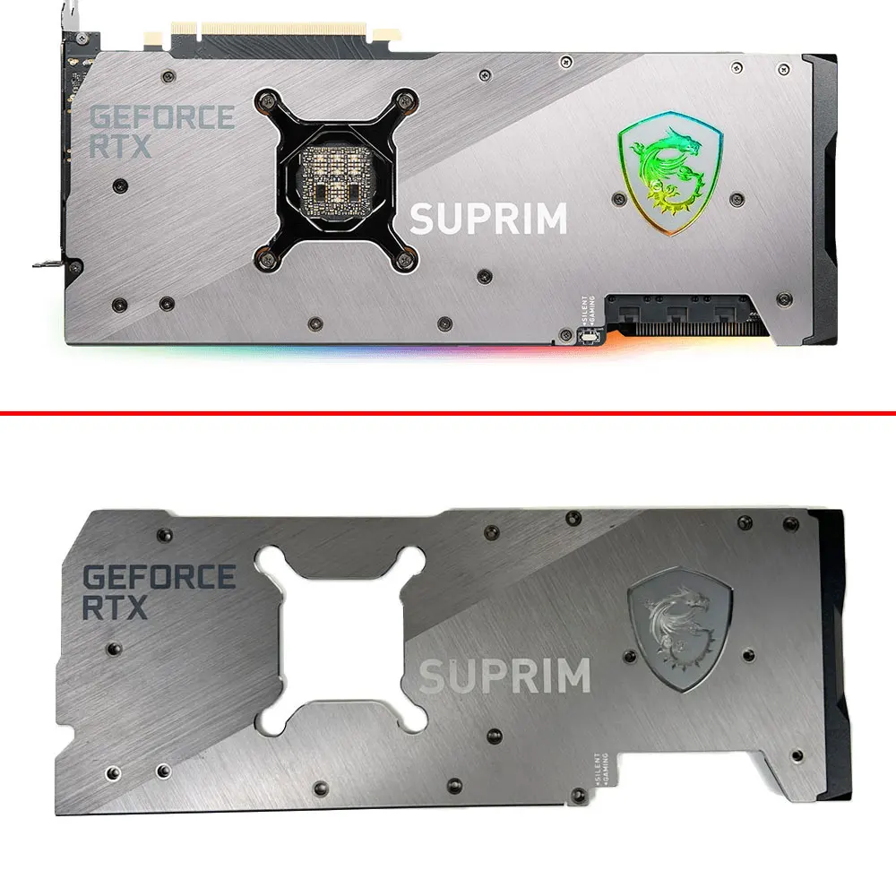 цена Old Original Video Card Backplane RTX3090 3080 SUPRIM 12G LHR For MSI GeForce RTX3080 Ti SUPRIM RTX3090 SUPRIM X Backplane