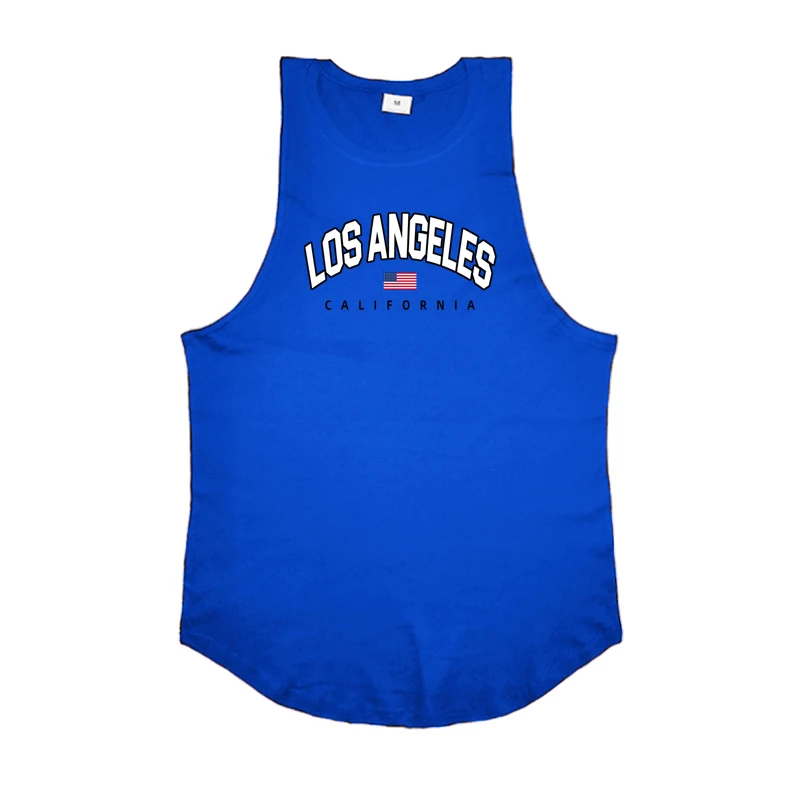 ملابس علوية بدون أكمام لكمال الأجسام للرجال ، قميص...