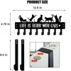 Black Cat Over The Door Hooks Hanger, 8 Hooks Decor Towel Coat Rack Organizer coat rack wall mount towel rack Iron Art 2