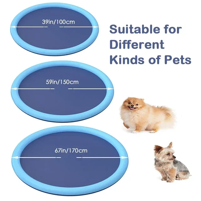Sd5ced2ed58494da099c2a330efd844efY.jpg 170cm Summer Dog Toy Splash Sprinkler Pad Pet Swimming Pool Interactive for Pet Children Interactive Outdoor Play Water Mat Toys