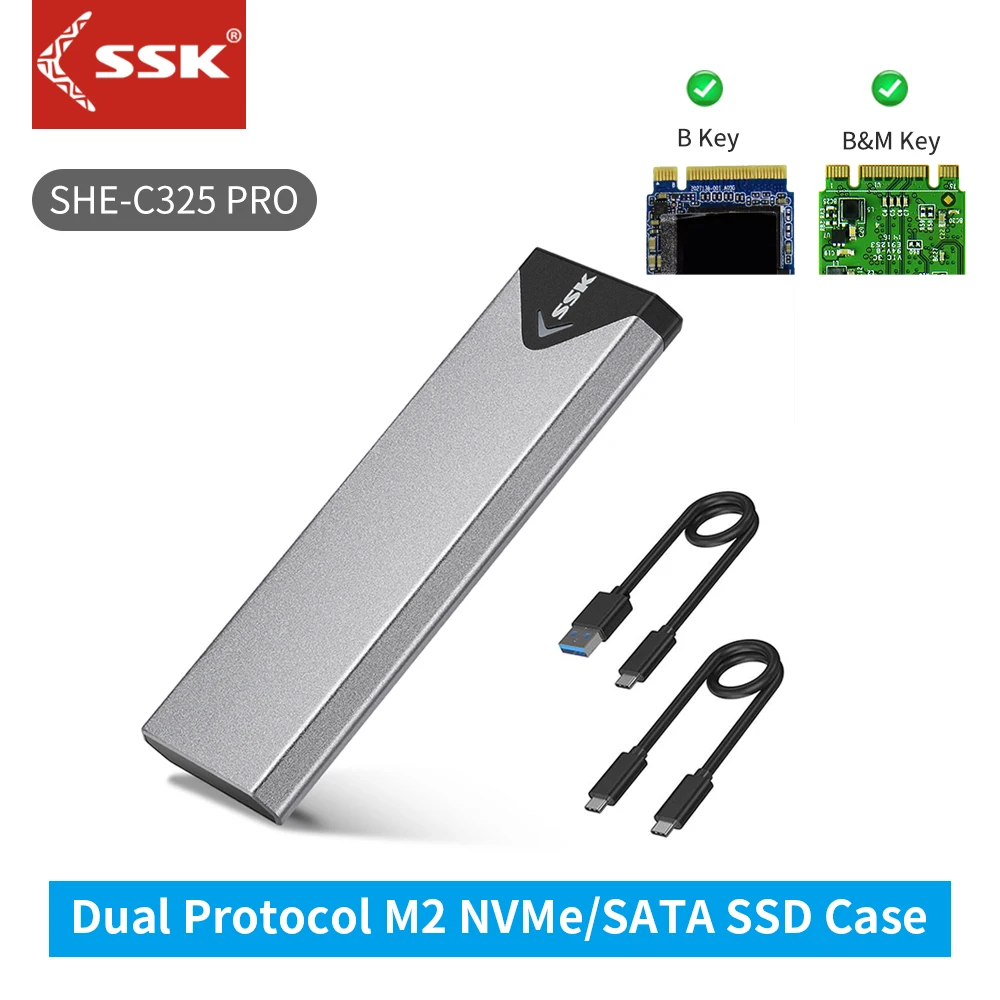 iDsonix Boîtier SSD M.2 NVMe SATA Adaptateur[sans Outil] [Aluminium], NVMe  vers USB 3.2 Gen2 avec 10Gbps, Boitier NVMe avec UASP&Trim, Boitier SSD  Externe Prend en Charge M-Key/B+M Key : : Informatique