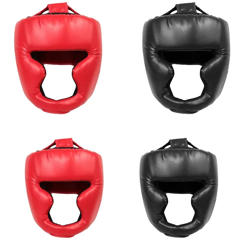 ABJM-Full Face Boxing Headgear Adjustable Head Guard Karate Muay Thai Training Protection Boxing Headgear
