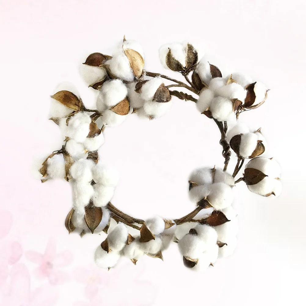 

Simulation Cotton Wreath Farmhouse Decor Garland Christmas Party Decoration