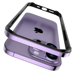 Premium Titanium Gray Metal Bumper Case - Sleek Phone Accessory for iPhone 12 Pro (PURPLE)