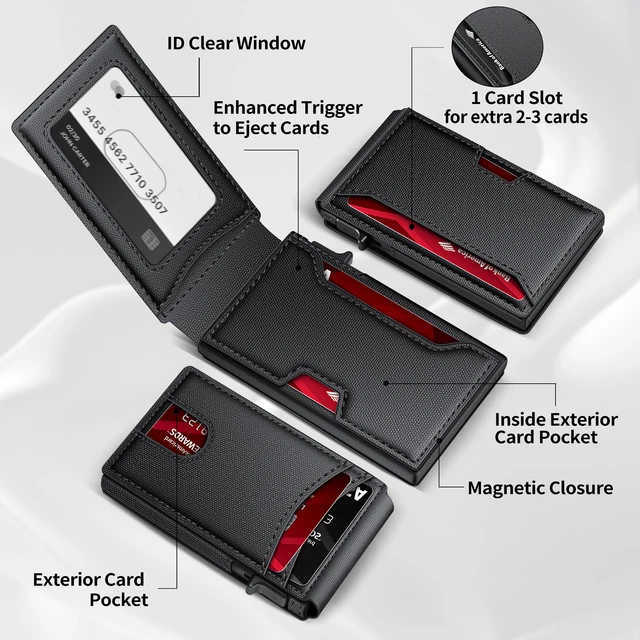 RFID Wallet For Men With Money Clip PU Leather Mens Wallet