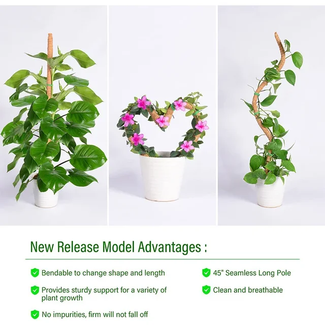 Plant Moss Coir Pole Bendable Plants Climbing Support Extension Palm Vines Stick Indoor Balcony Garden Courtyard Flower Decor 5