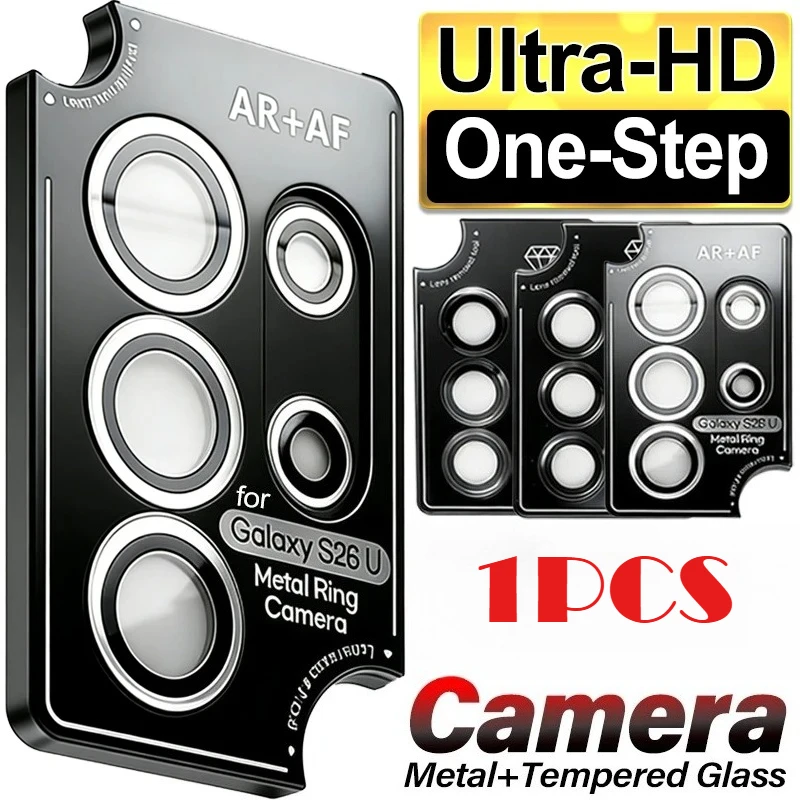 Premium Metal Ring Camera Lens Protector - HD Rear Glass Cover