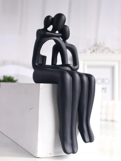 Sculpture de figurine abstraite de style minimaliste, statues abstraites en résine, pièces d'art de décoration d'intérieur pour chambre à coucher, salon et bibliothèque 4