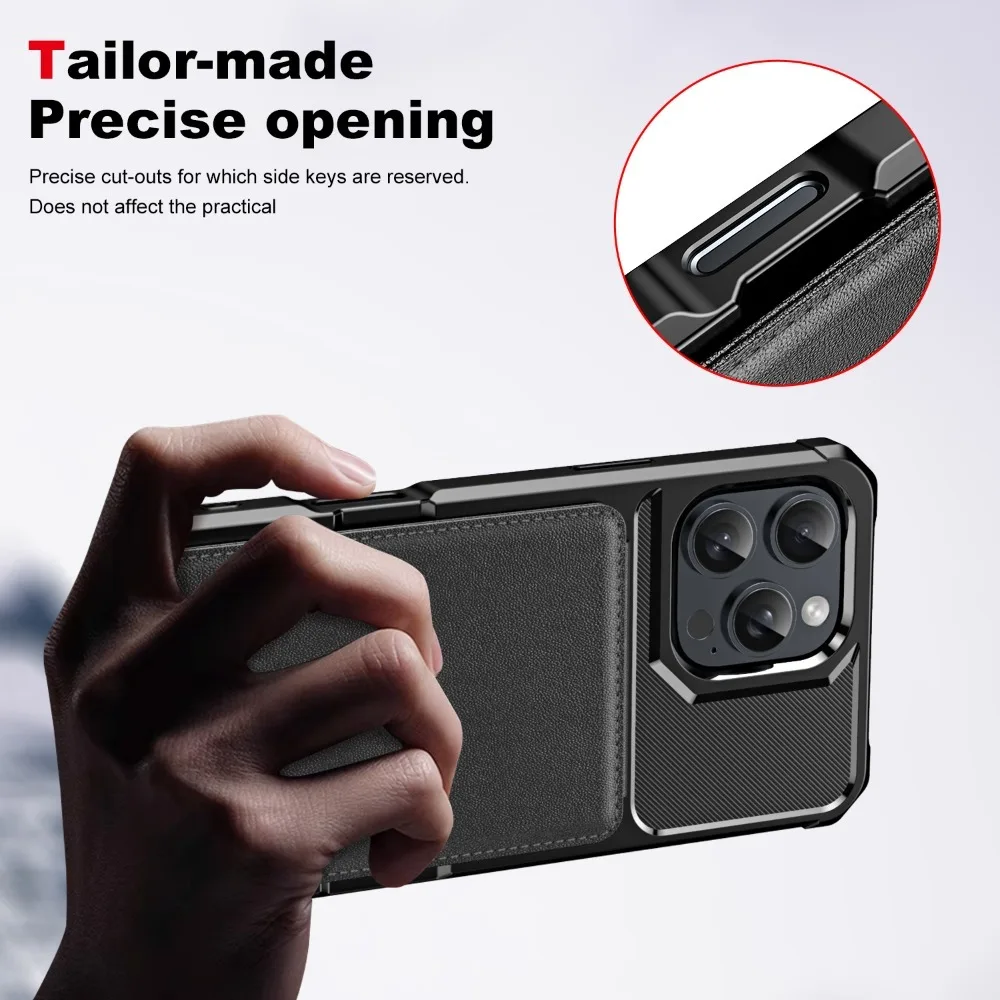 Flip Wallet Card Slot Holder Phone Case Pocket Stand Bracket Soft TPU & PU Leather Back Cover for IPhone 16 Pro Max 16 Plus