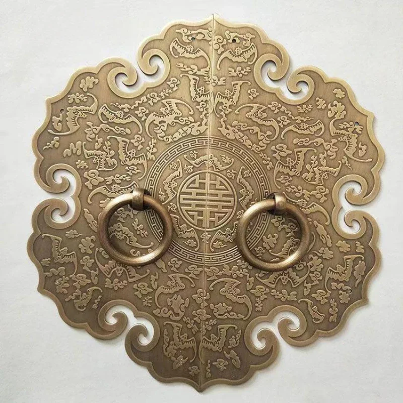 Chinese Antique Thickened Brass Cabinet Handle Shoe Cabinet Wardrobe Door Retro Home Decoration Furniture Accessories