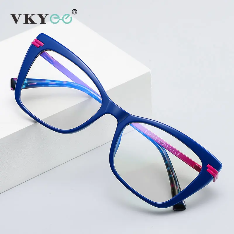 

VICKY Fashion Cat Eye Anti Blue Light Blocking Reading Glasses Women Computer Optics Eyeglasses Prescription Glasses PFD2105