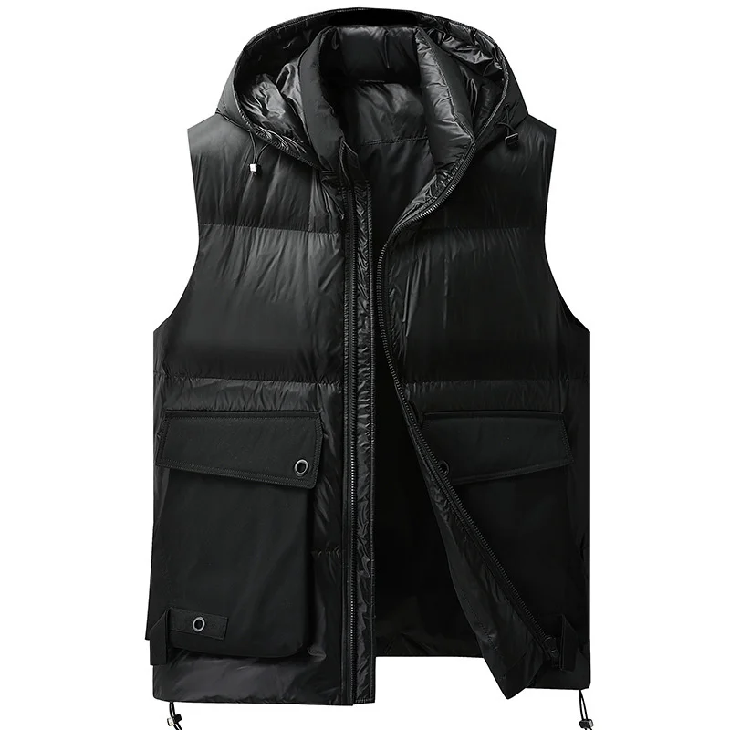 

Arrival Fashion Suepr Men's New Vest with Hat, Light and Thin, Large Down Waistcoat Plus Size 3XL 4XL 5XL 6XL 7XL 8XL 9XL