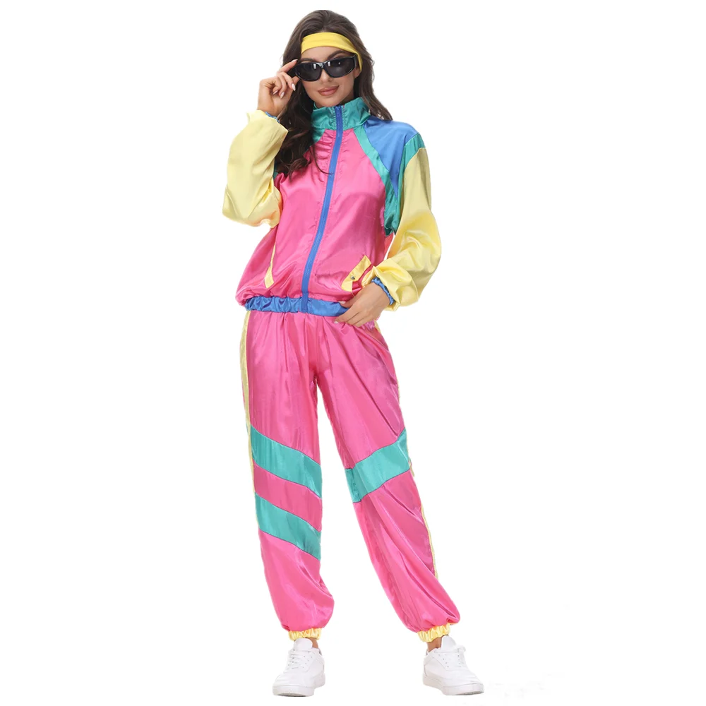 Erwachsene Halloween Vintage 80s Hippie Kostüm Cosplay Hüfte Hop Disco  Party Trainingsanzug Kostüme Paar Anzug| | - AliExpress