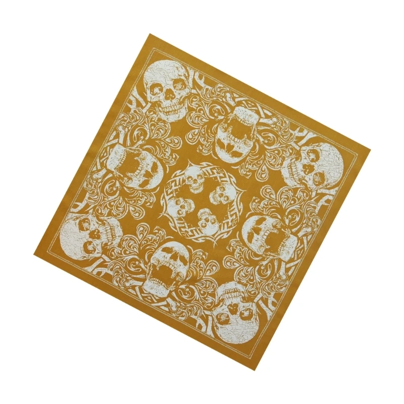 Skull Digital Print Headscarf Cotton Bandanas Hiphop Head Scarf Music Festival Headwrap Cycling Dancing Handkerchief 2