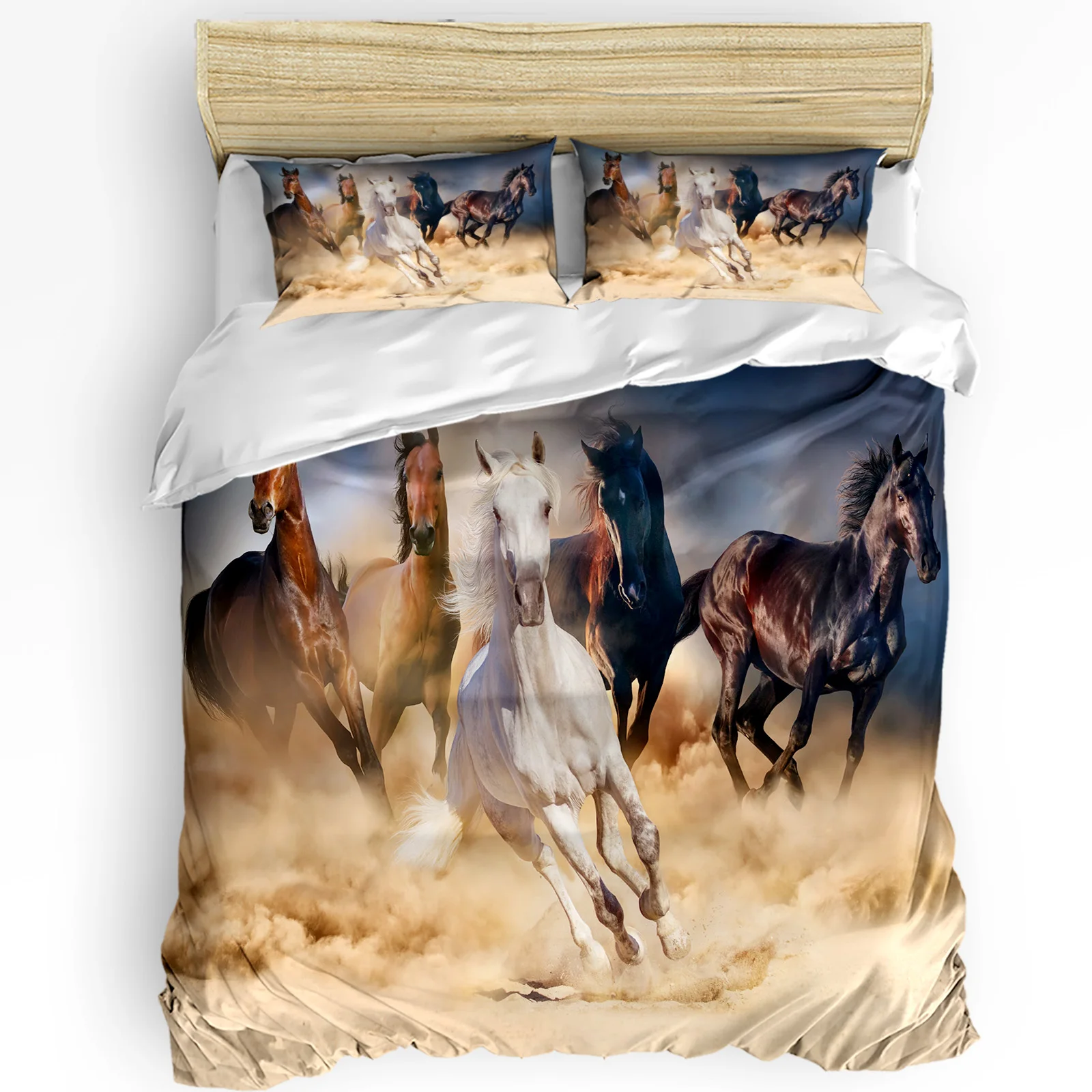

Running Horse Animal Bedding Set 3pcs Boys Girls Duvet Cover Pillowcase Kids Adult Quilt Cover Double Bed Set Home Textile