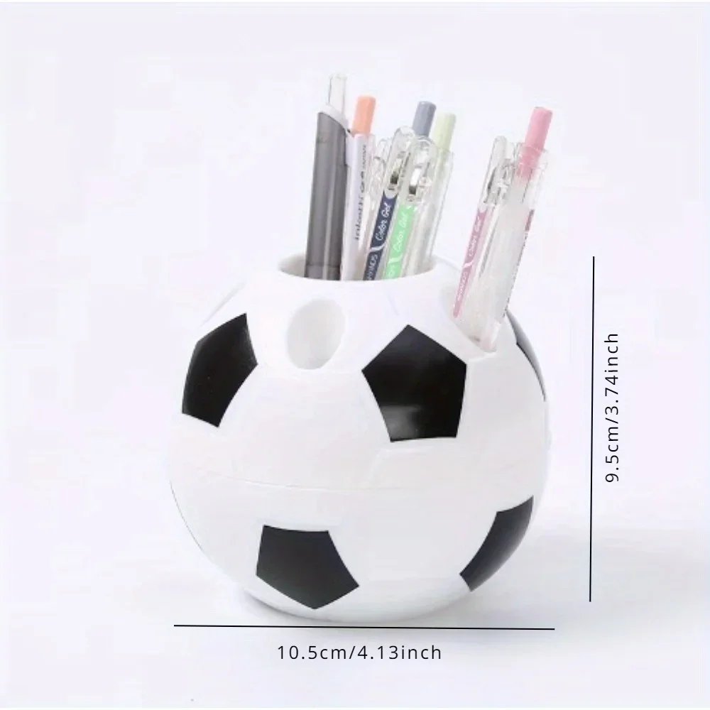 Multifunctional Cute Football Shaped Pen Holder Durable Plastic Pencil Storage Rack Box Organizer Container Desktop Decor Gifts