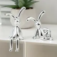 2PC Long-Eared Rabbit Double Statue Cartoon Decoration Accessories