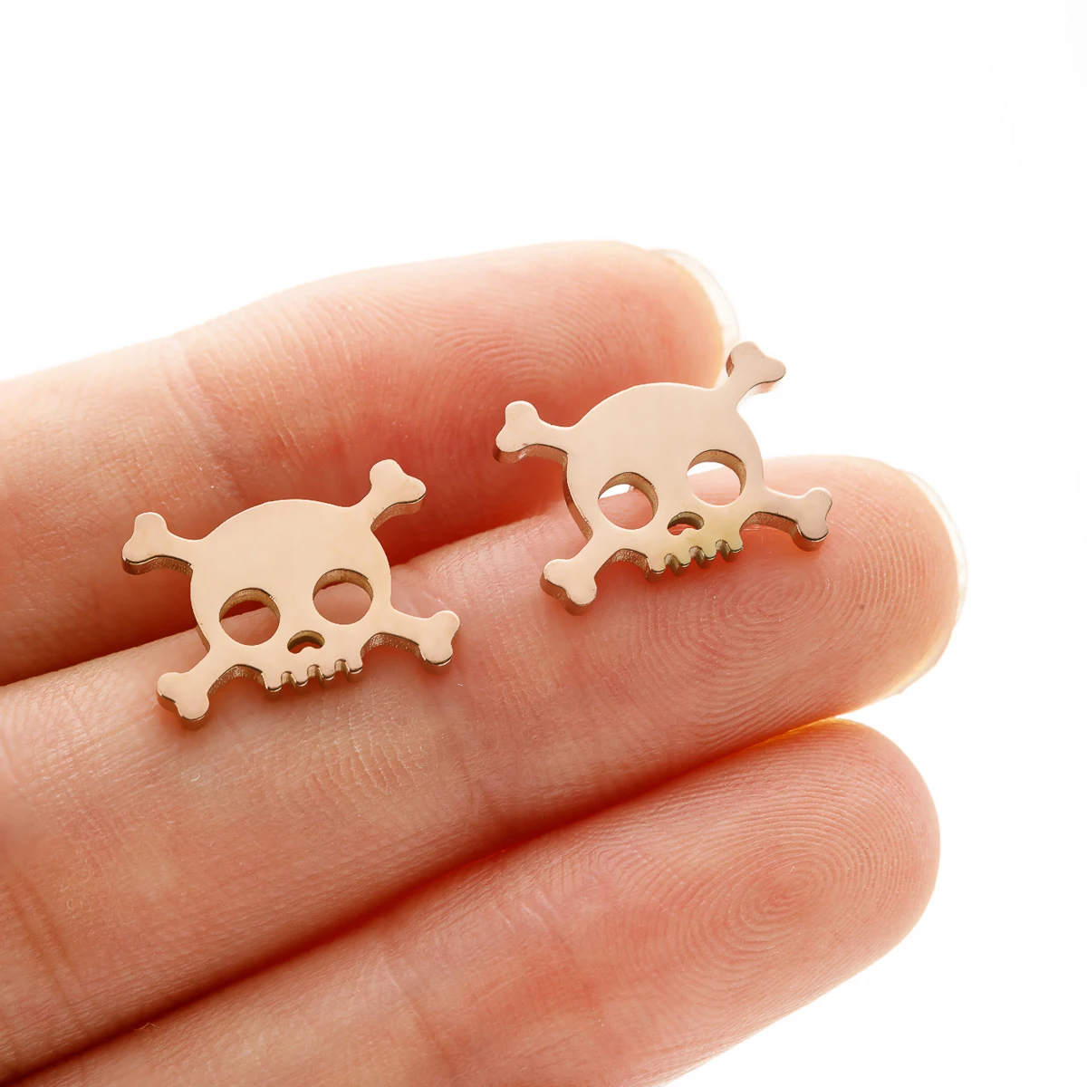Neue Gothic Skeleton Schädel Einfache Stud Ohrringe Für Frauen Halloween Party Dekorationen Edelstahl Ohr Piercing Tragus Schmuck – Detail 9