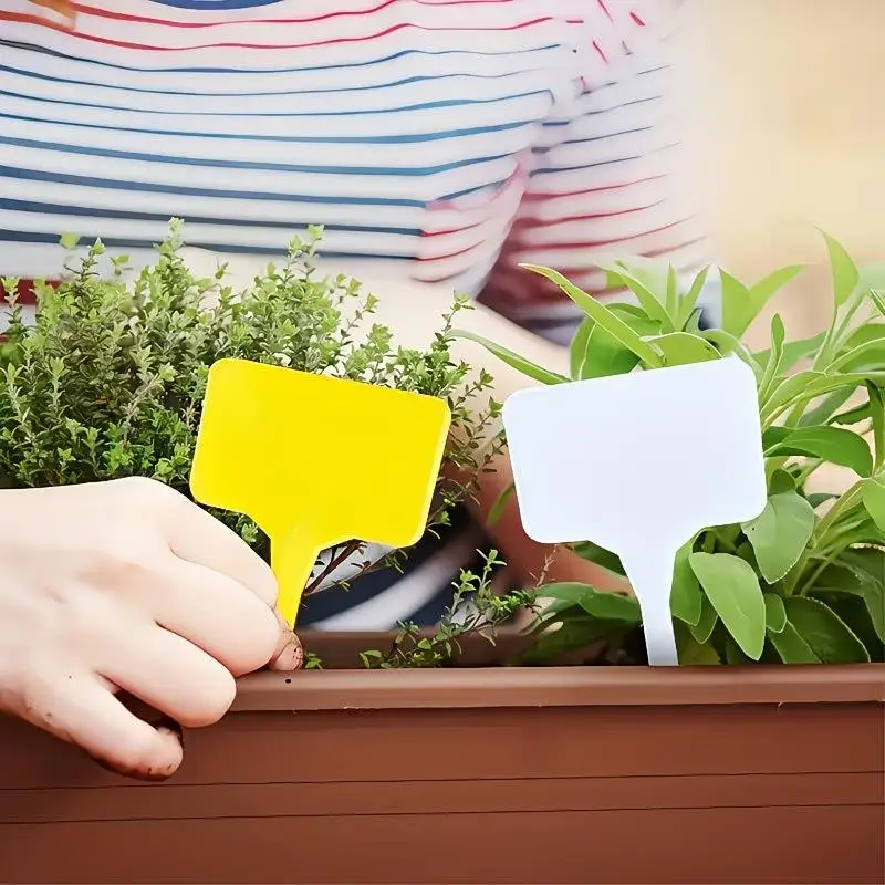 Confezione da 20 marcatori per piante a forma di T da 6 pollici – picchetti in plastica impermeabili, etichette per fiori, targhette per giardino - immagine 3