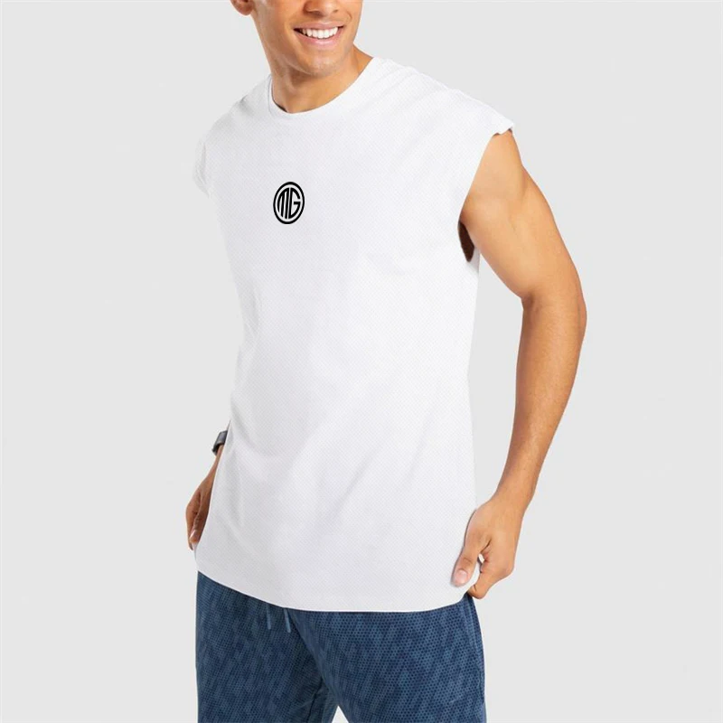 

Mens Gym Mesh Running Workout Clothing Bodybuilding Singlets Casual Tank Top Fashion Fitness Sport Sleeveless Quick-drying Vest