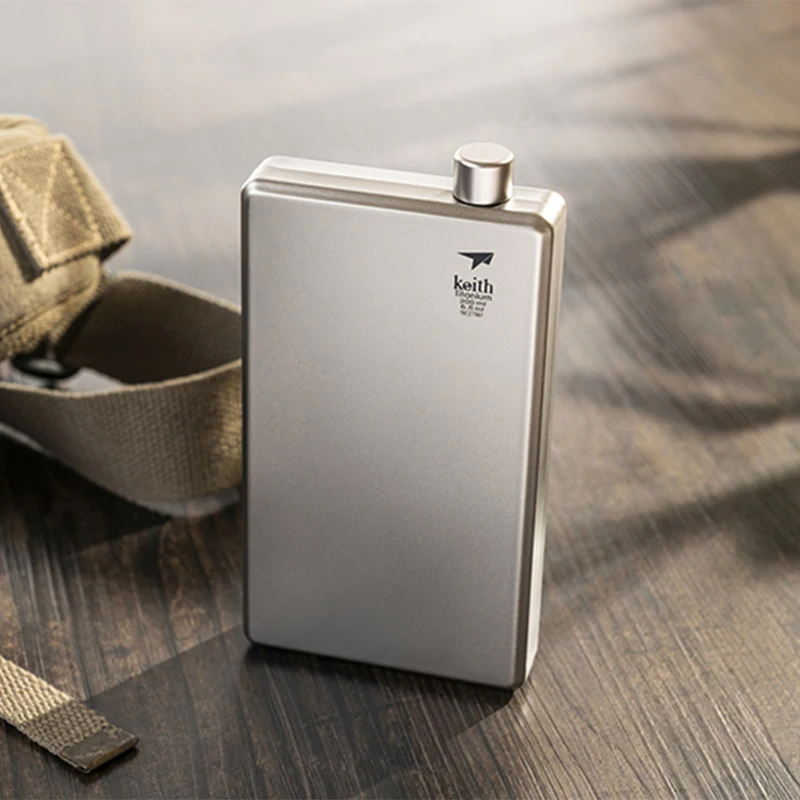 Titanium Wine Bottle Hip Flask Outdoor Travel Camping Tableware Wine Flagon Funnel 120ml 150ml 200ml portable tableware