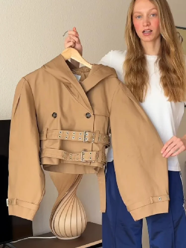 خمر كم طويل معطف واقٍ من المطر المرأة موضة الصلبة...