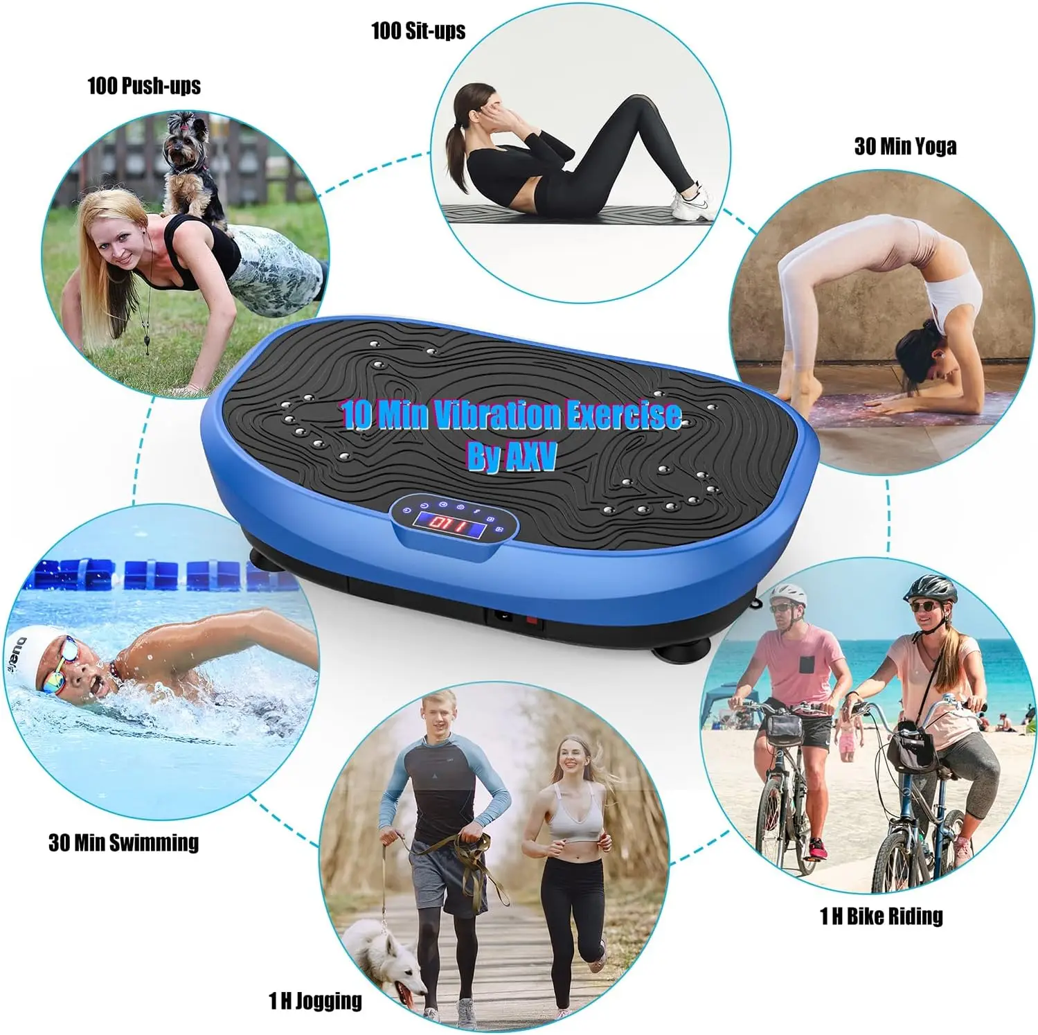 Vibration Plate Exercise Machine Whole Body Workout Portable Mini Vibrate Fitness Platform Lymphatic Drainage Machine for Weight