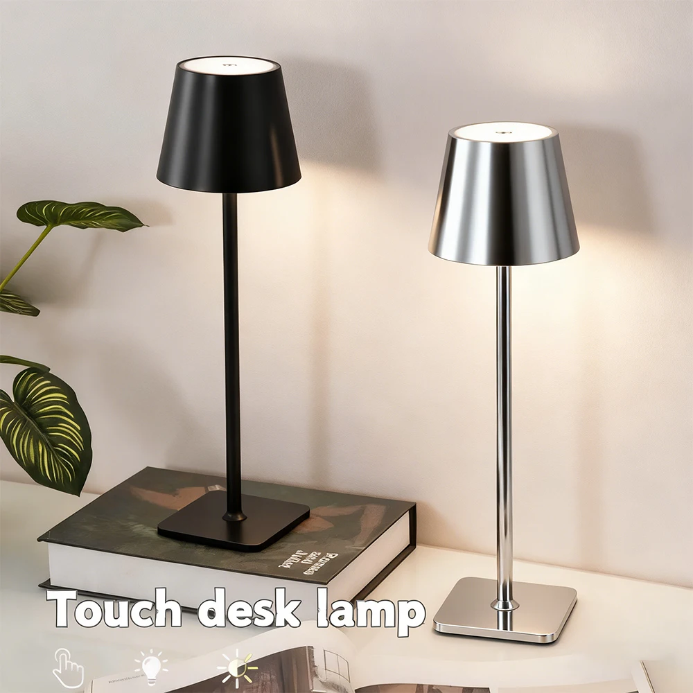 무선 LED 책상 램프 터치 컨트롤 무선 테이블 램프 USB 충전식 3색 무단계..