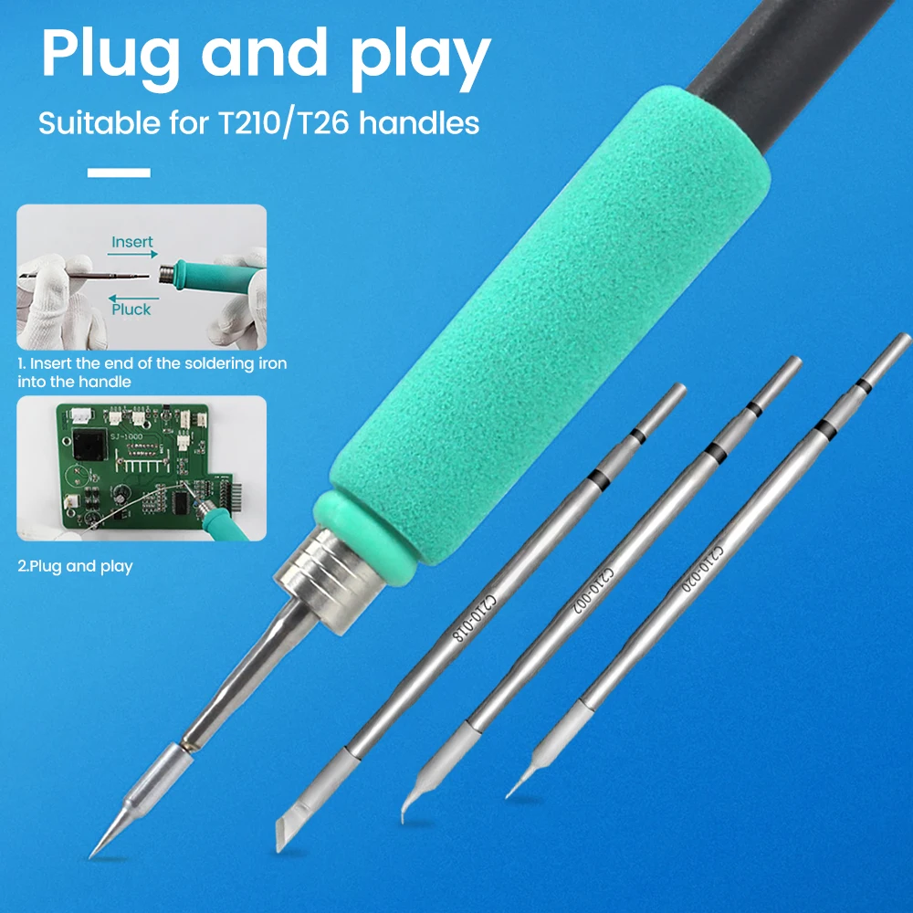 C210 Soldering Iron Tip Universal JBC T26 Soldering Station C210 Heating Core Straight Tip Curved Tip Knife Soldering Iron Tip