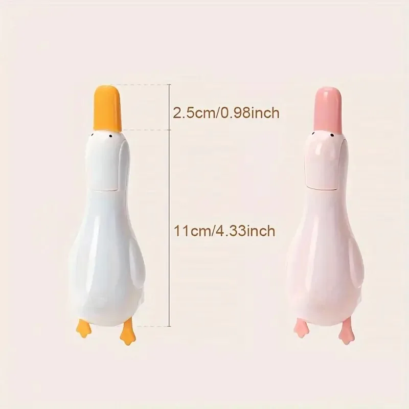 2-in-1 Duck Shaped Double-head Design Cleaning Clip Dust Stain Removal Shovel Bathroom Cleaner Tool With Drainage Hole