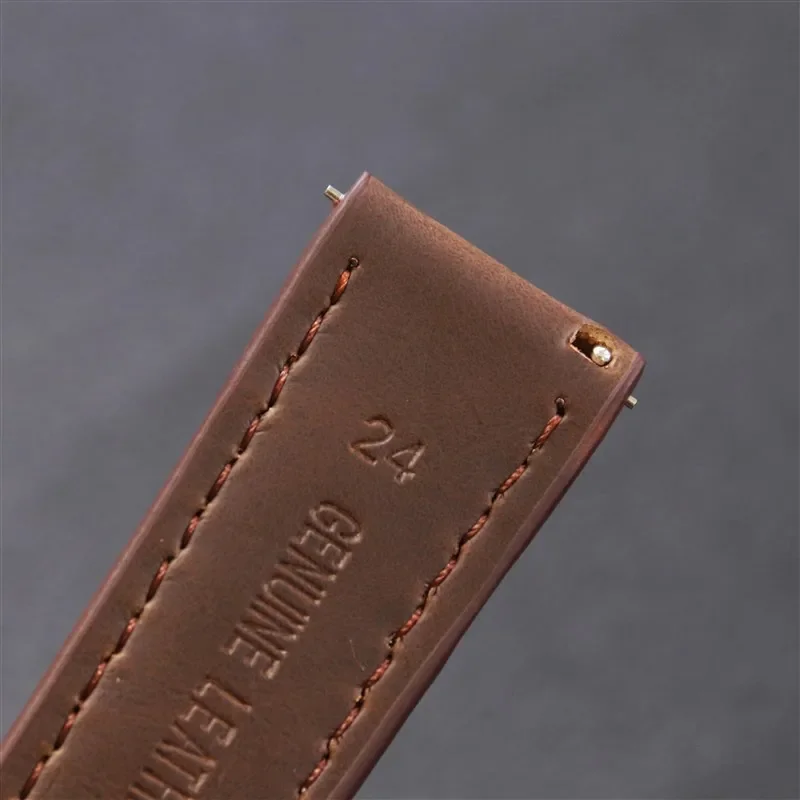 Quick Release Crazy Horse Genuine Leather Retro Watch Strap - Universal Fit, Multiple Sizes Available