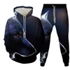 Retro Man Hoodies Sets Animal Wolf 3D Printed Men's Hoodies Pants Suit Harajuku Tracksuit Sportswear Cool 2 Piece Clothing Set 3