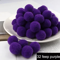 Pack of 10 Mini Fluffy Pom Poms for Crafts and Home Decor (32 deep purple)
